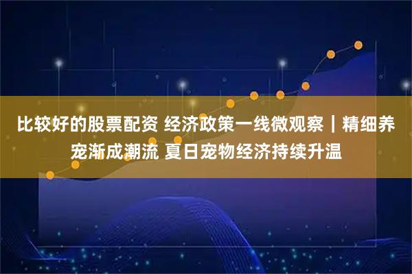 比较好的股票配资 经济政策一线微观察｜精细养宠渐成潮流 夏日宠物经济持续升温